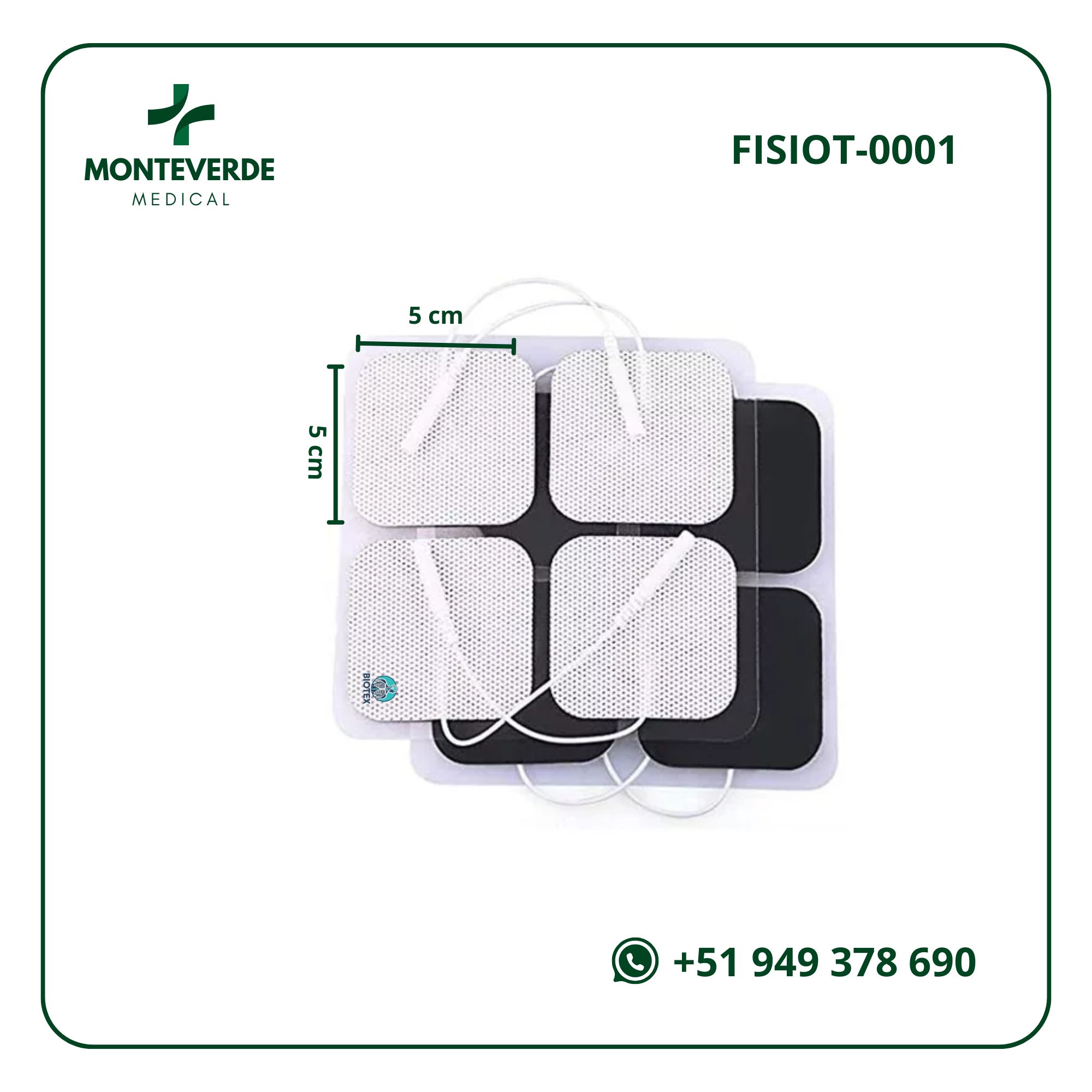 ELECTRODOS _ TENS DE 5 X 5 CM CON GEL AUTOADHESIVOS