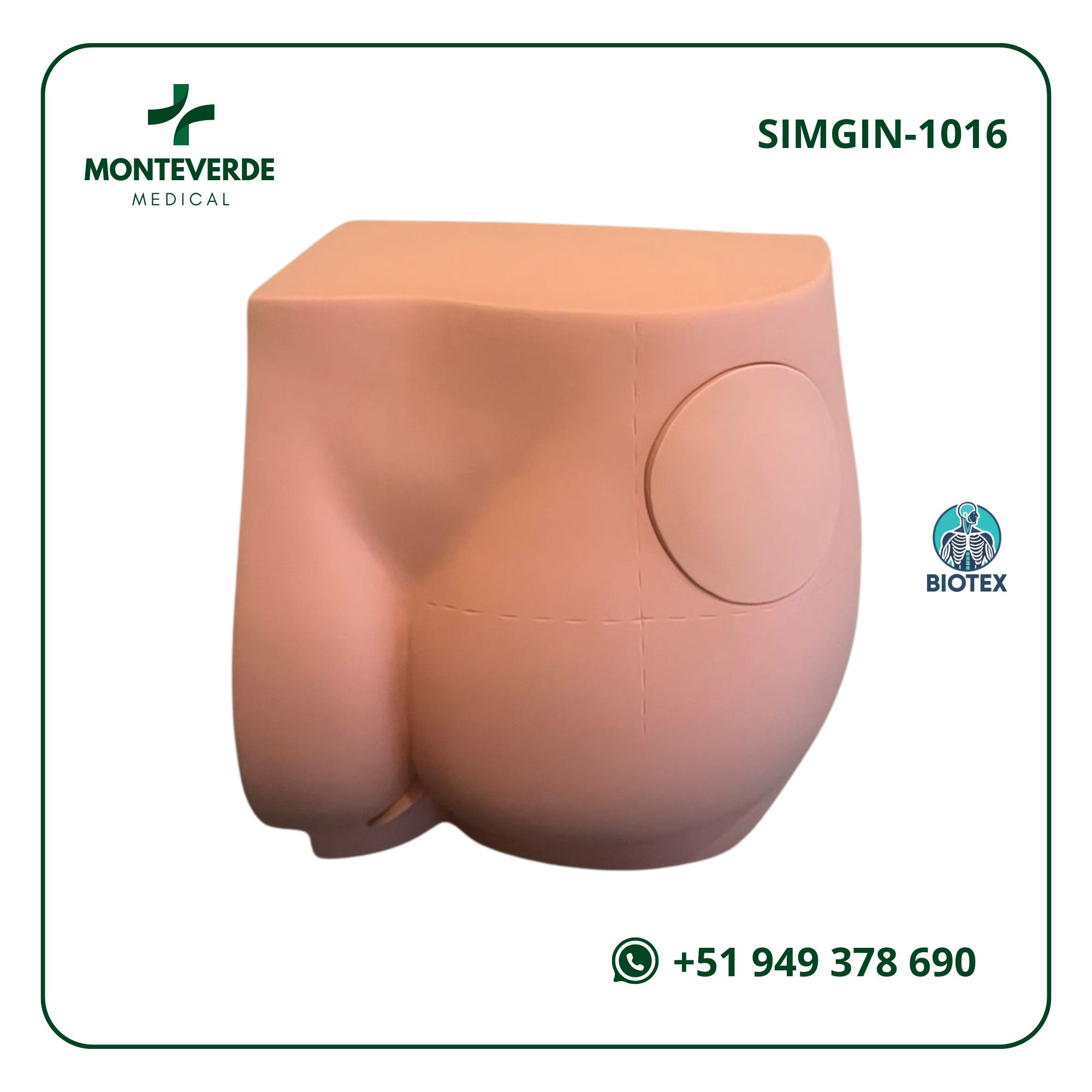 Simulador reutilizable de inyección intramuscular en glúteo