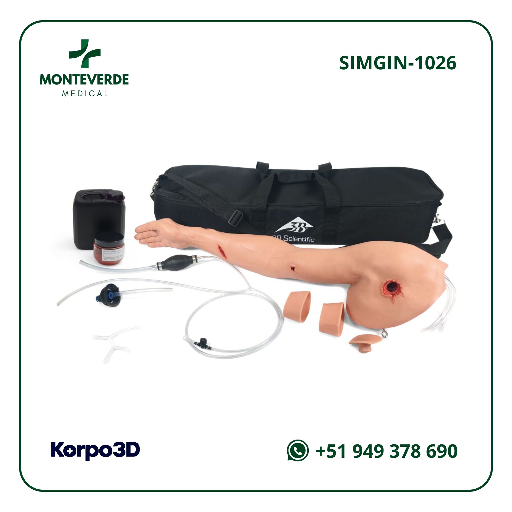 simulador de entrenamiento para control de hemorragias en brazos